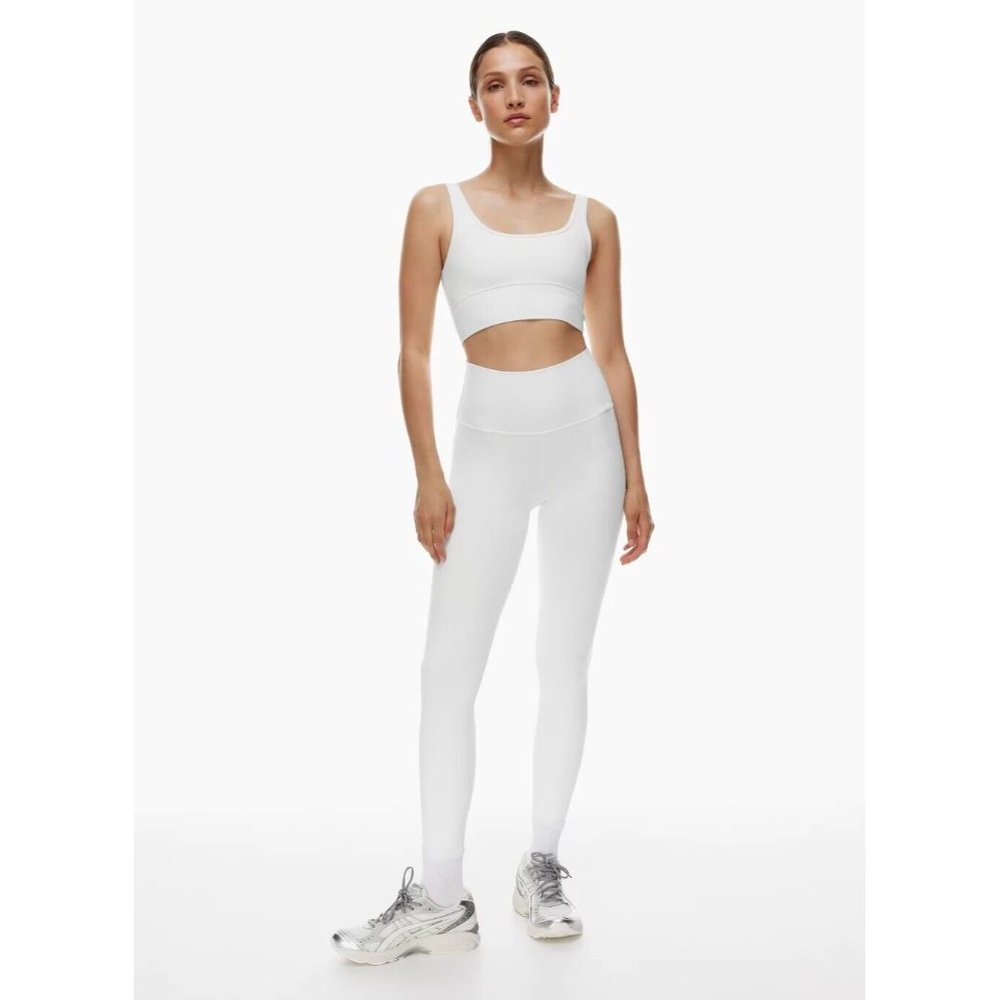 Aritzia TNA TnaButter White Slim Fit Scoop Neck Mini Longline Bra Top, Size M - Picture 10 of 13